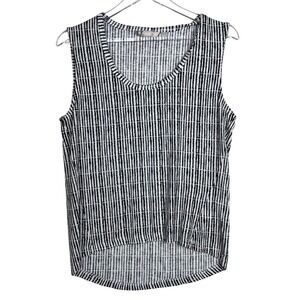 Athleta Tank S Striped Cotton Sleeveless Black White Stripe Tank Top
